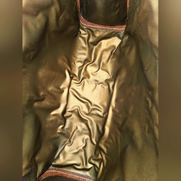 Vintage Gucci Parfum Pouch Bag Sherry Line Monogram Leather Trim Size 11"x7"x3" - Picture 6 of 10